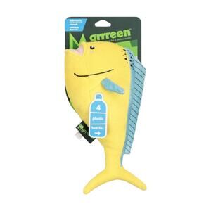 Grrreen‎ Plush Mahi Mahi Fish Dog Toy Crinkle Plush Large Yellow Recycled NWT